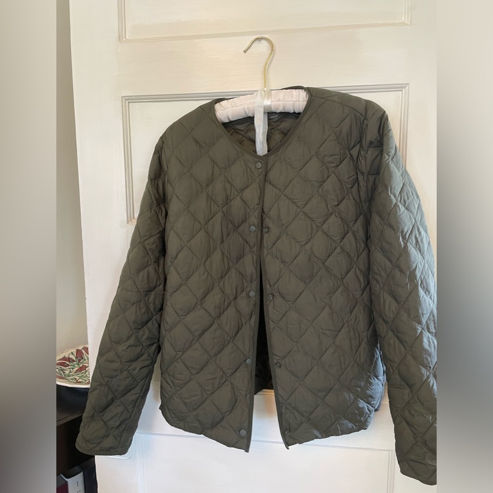 Olive green puffer.